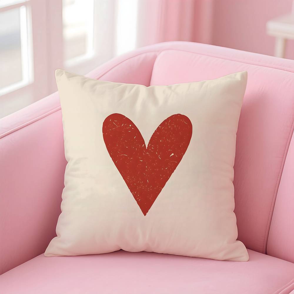 Home Decor Love-Themed Heart-Shaped Digital Print Pillowcases Pattern Cushion Cover Suitable For Sofa Bedroom Car Pillow Cover