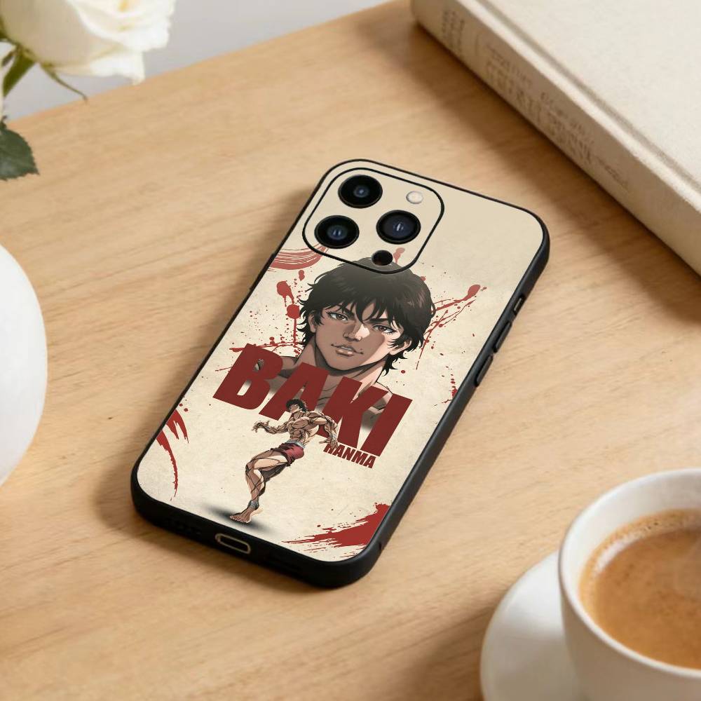 Anime Baki H-Hanmas   Phone Case For iPhone 17 16 15 14 13 12 Max Plus Silicone Black Cover