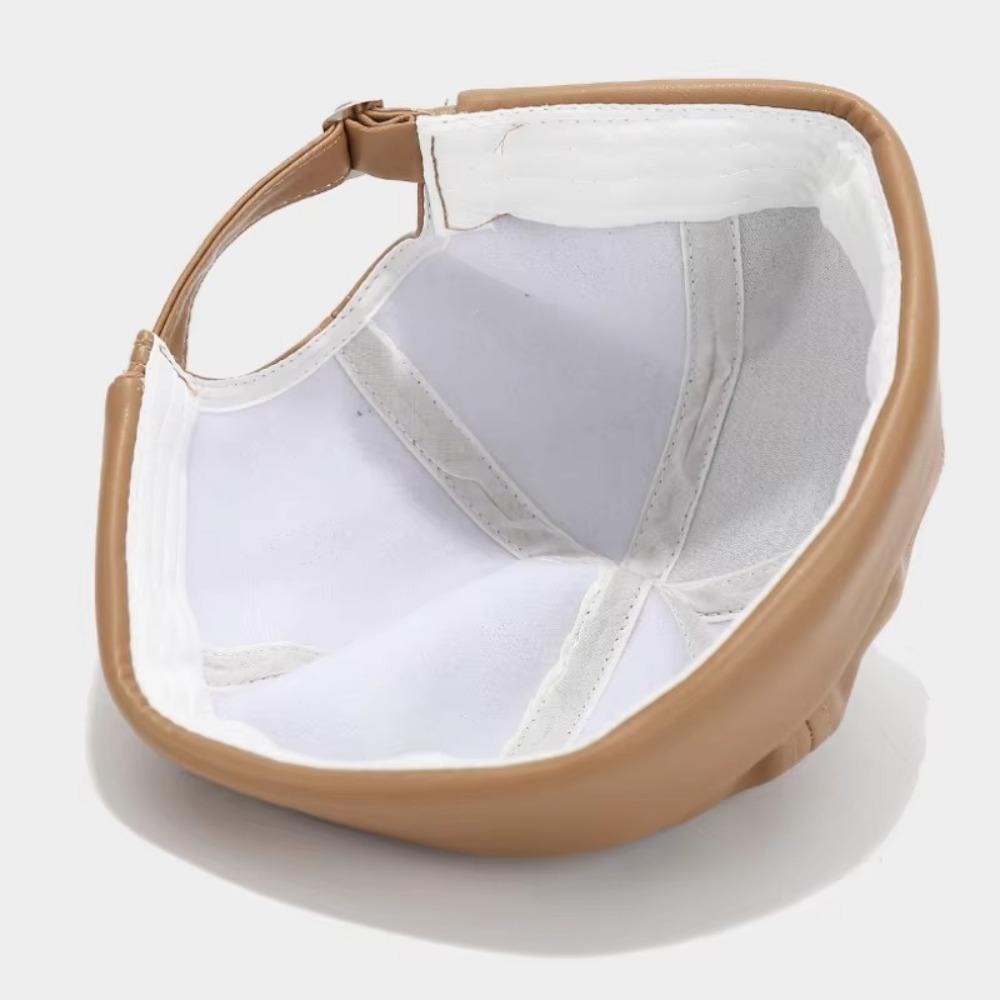 PU Leather Brimless Hat Retro Melon Skin Caps High Quality Docker Cap  Autumn Winter
