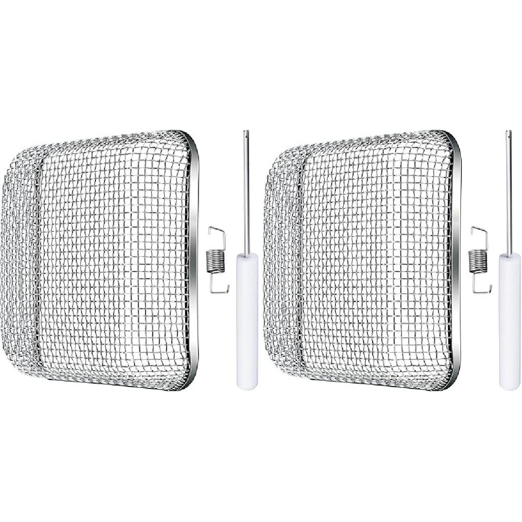 Tatuo Fliegendes Ect-Bildschirm Wohnmobil Ofenlüftungsabdeckung Warmwasserbereiter Lüftungsabdeckung Edelstahlgewebe Mit Installationswerkzeug (4,5 x 4,5 Zoll)