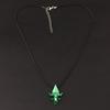 Anime Cosplay Rhombus Pendant Necklace - Vintage Electroplated Alloy Green Arrow Cable Chain Necklaces Trendy Costume Jewelry for Men Women (51-60cm)