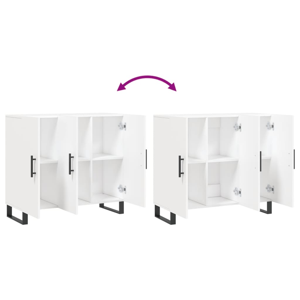 Sideboard White 90 x 34 x 80 cm Particleboard