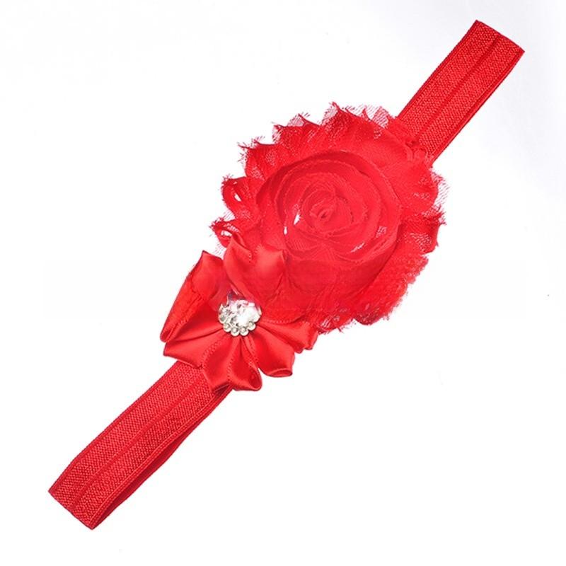 European Childrens Fabric Flower Hairband With Crystal Accents For Baby Girls