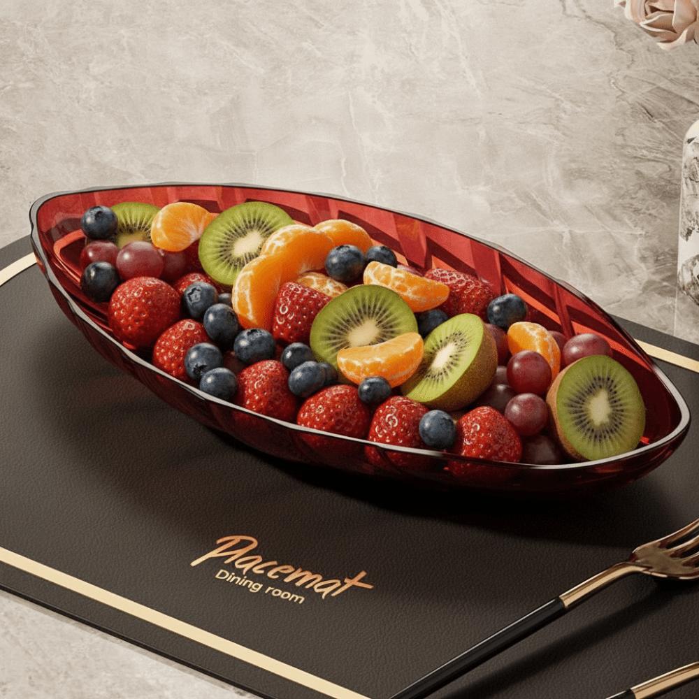 Large Capacity Leaf Shape Snack Serving Dish Transparent Fruit Plate Bone-spitting Plate Nut