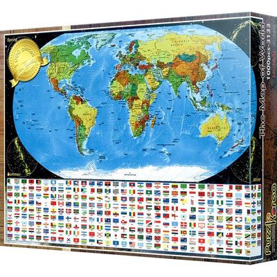 Puzzle Korea World Map English Version Jigsaw Puzzle, 1000 Pieces, Mixed Colors Jigsaw Puzzle, Childrens Games, Educational Toys