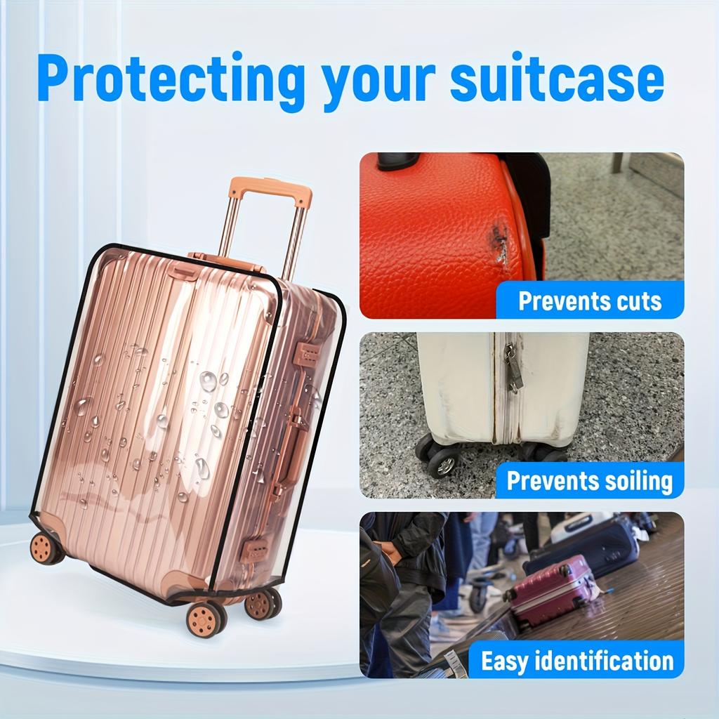 Transparent PVC Luggage Cover, Scratch-resistant And Durable. Suitable for Dust Protection Reinforced Edge Design