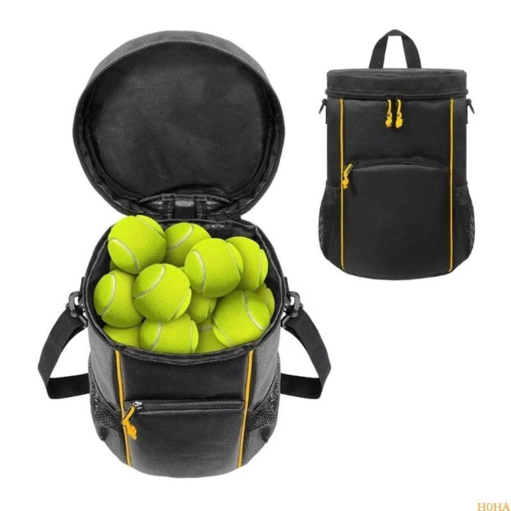 Shoulder Strap Tennis Storage Bag Two Way Zippers Tennis Balls Holder Bag  Racket Sports