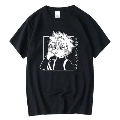 Janpanese Anime Hunter X Hunter Kilua Print Tshirt Unisexs Women Summer Fashion Short Sleeve Casual Oversized T-shirt Vintage Tops