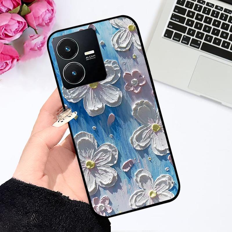 Pour Vivo Y22 4G Coque V2207 V2206 Y22s Impression Couleur Mat TPU Silicone Souple Housse de Téléphone Pour Vivo Y35 4G Pare-chocs Anti-choc Fundas