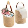 Cotton Rope Hanging Basket for Wall Storage Small Space Saver Organizer Ideal for Flowers Fruits Vegetables in Kitchen Bedroom