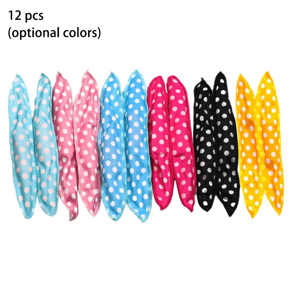 12Pcs/bag Curler Rollers DIY Night Sleep Foam Hair Curler Soft Satin Sponge Pillow Hair Rollers No Heat Household Styling Tools