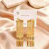 Orecchini Pendenti Lunghi con Nappe Placcati Oro di Lusso, Orecchini Pendenti a Catena con Nappe in Acciaio Inossidabile Impermeabile, Gioielli alla Moda per Donna
