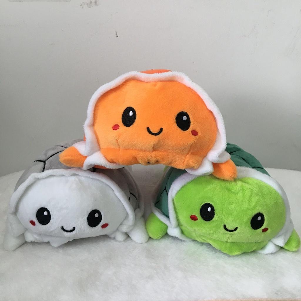 Adorable Flip Turtle Plush Toy With Reversible Double-sided Design For Kids