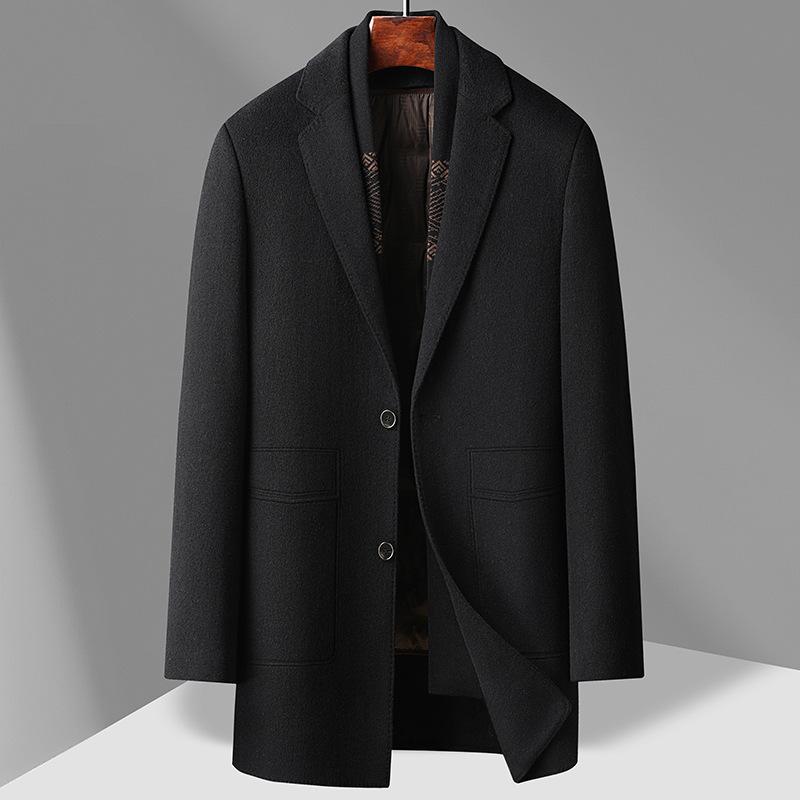 Winter Coat Men's Suit Collar Medium and Long Down Coat Jacket