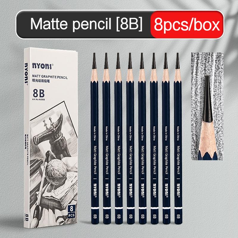 NYONI Professionele HB 2B 4B 6B 8B 12B Schets Tekening Grafiet Houtskool Potloden Set Tekenen Schetsen Arceren voor Kunstenaar Beginner