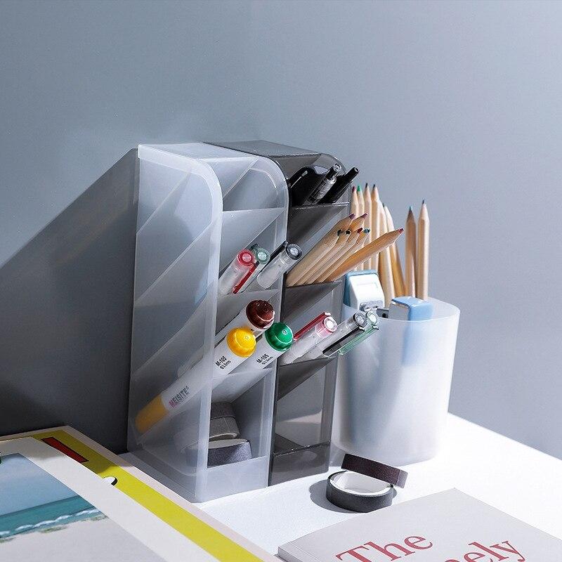 Pens Desk Organizer Makeup Brush Stand Storage Desk Pencil Holder for School Simple Stationery &amp; Office Storage Box