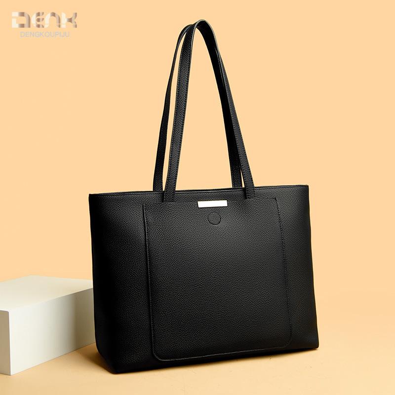 New leather women's bag Korean version shoulder tote bag large capacity first layer cowhide commuter women's bag