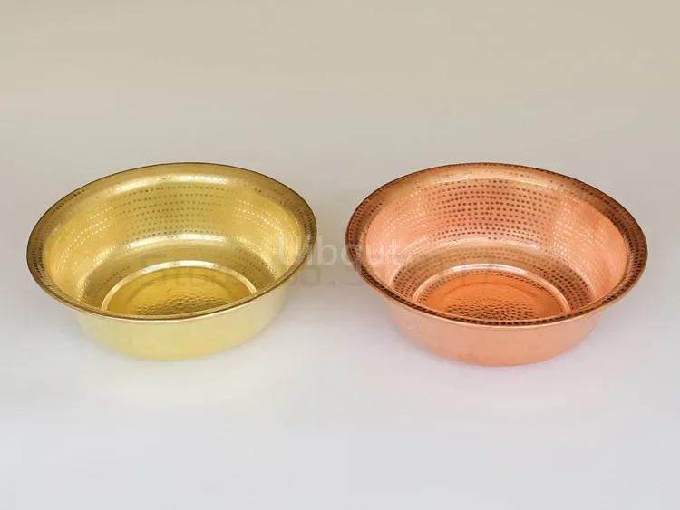 Elegant Handmade big Copper Basin Pure Thick Copper Pot Upscale Decorative Gift for Luxury Wash Basket round deep Cleaning basin