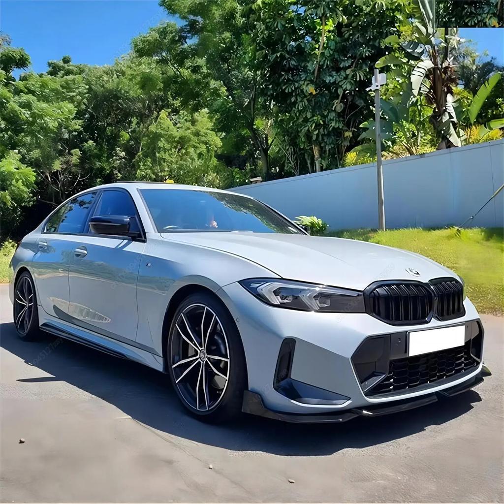 For BMW 3 Series G20 G21 M-Sport 2019-2024 Car Front Bumper Splitter Lip Spoiler Diffuser Guard Body Kit Cover Tuning ABS Black