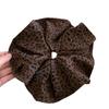 Korean Retro Leopard Print Scrunchie for Women - Fashionable 2025 Hair Tie Rubber Band Accessory