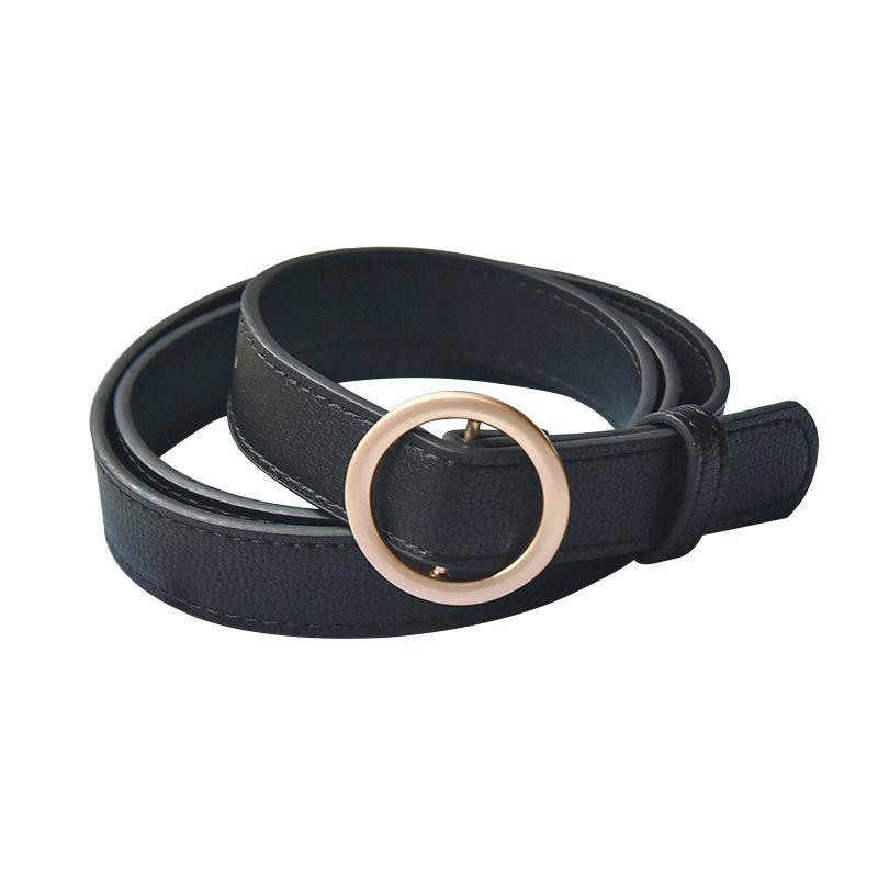 

Classic Womens Minimalist Pu Leather Belt With Elegant Buckles For All Summer Occasions Black Round
