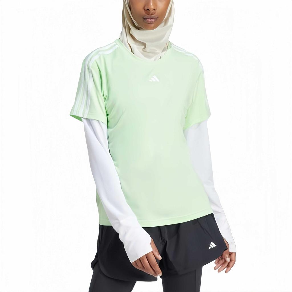 Adidas Drop Shoulder Sleeve T Shirt Women's Green IS4213