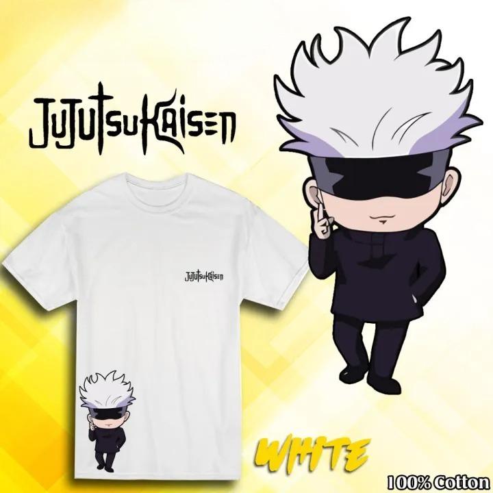 

26 Summer Jujutsu Kaisen Anime Chibi Gojo Printed Loose Shortsleeved Pure Cotton Childrens Tshirt Unisex Casual Loose Y2k 4XL
