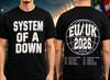 System of A Down EU und UK 2026 Tour Merch T-Shirt Baumwolle Herrenbekleidung Damen Beliebtes Mode-T-Shirt Streetwear Fan-Geschenk