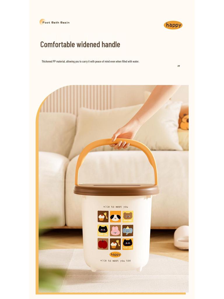 Deep Calf Foot Spa: Foldable Foot Bath Bucket with Thickened Plastic Basin