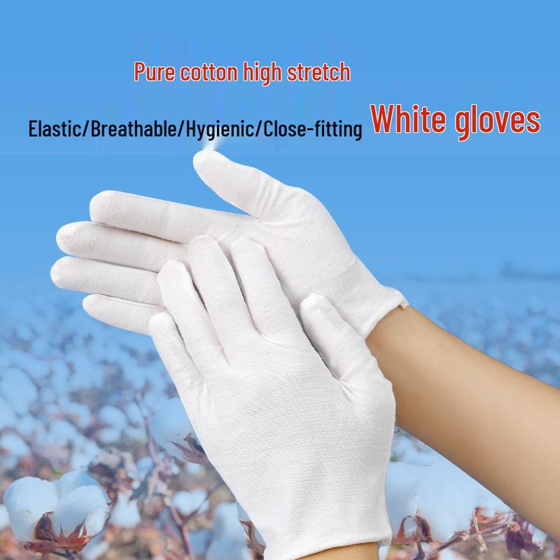 Newcomer Special: 6 Pairs White Cotton Work Gloves - Thick, Wear-Resistant, Ideal for Labor Protection