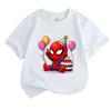 Kids Boys Girls 100% Cotton Crew Neck Short Sleeve T-Shirt, Cute Cartoon Superhero Birthday Party Print Casual Soft Tee for Children Daily Wear Holida