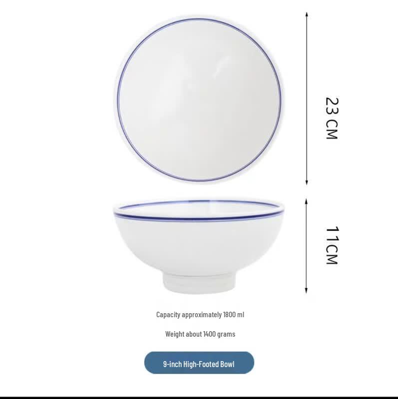 Ceramic High-Foot Noodle Bowl