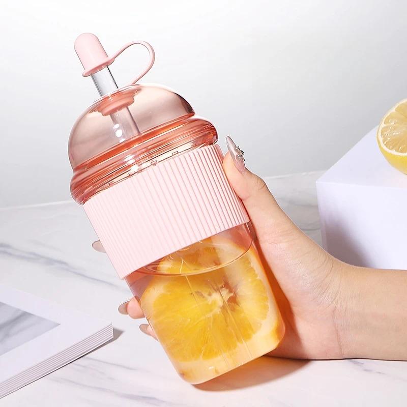 Κύπελλο με Καλαμάκι 630ML με Καπάκι και Καλαμάκι Φορητό Μεγάλης Χωρητικότητας Κούπα Καφέ Γάλακτος Τσαγιού Στυλ Ins Κύπελλο Νερού για Εργαζόμενους Γραφείου Κούπα Χυμού