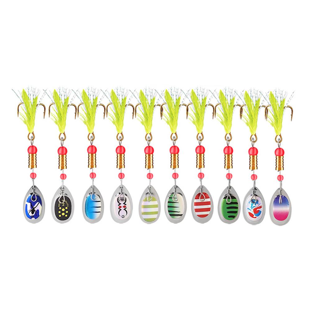 10pcs Metal Spoon Spinner Fishing Lure with Treble Hooks Spoonbait Crankbaits 3g Fishing Wobblers Hard Bait Gift for Men Father
