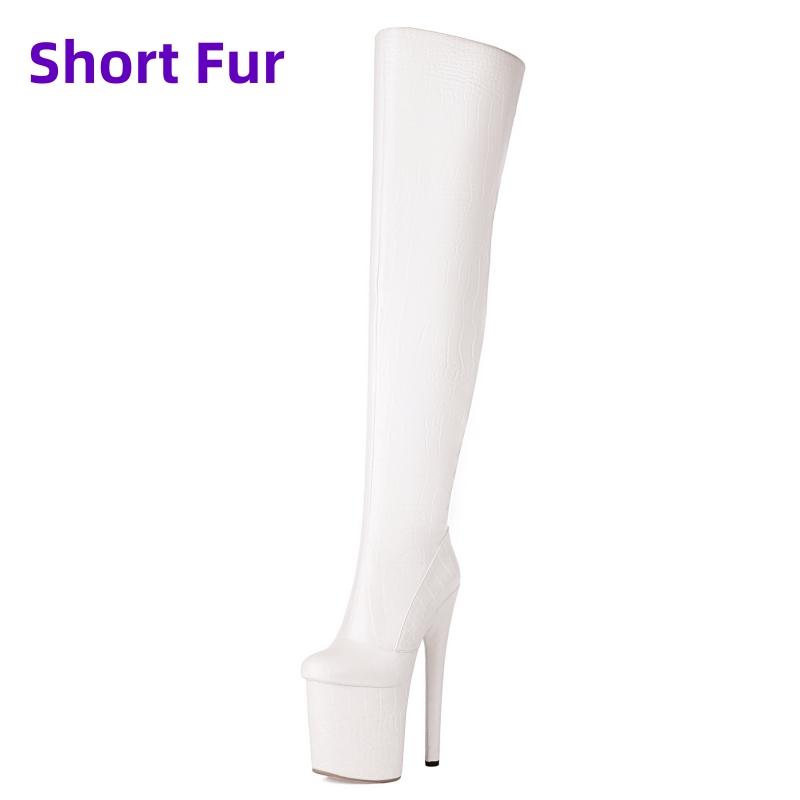 Luxury Over the Knee High Boots Women Platform Sexy 20cm Super High Heels Party Dance Club Shoes Ladies Gold Silver Long Boot