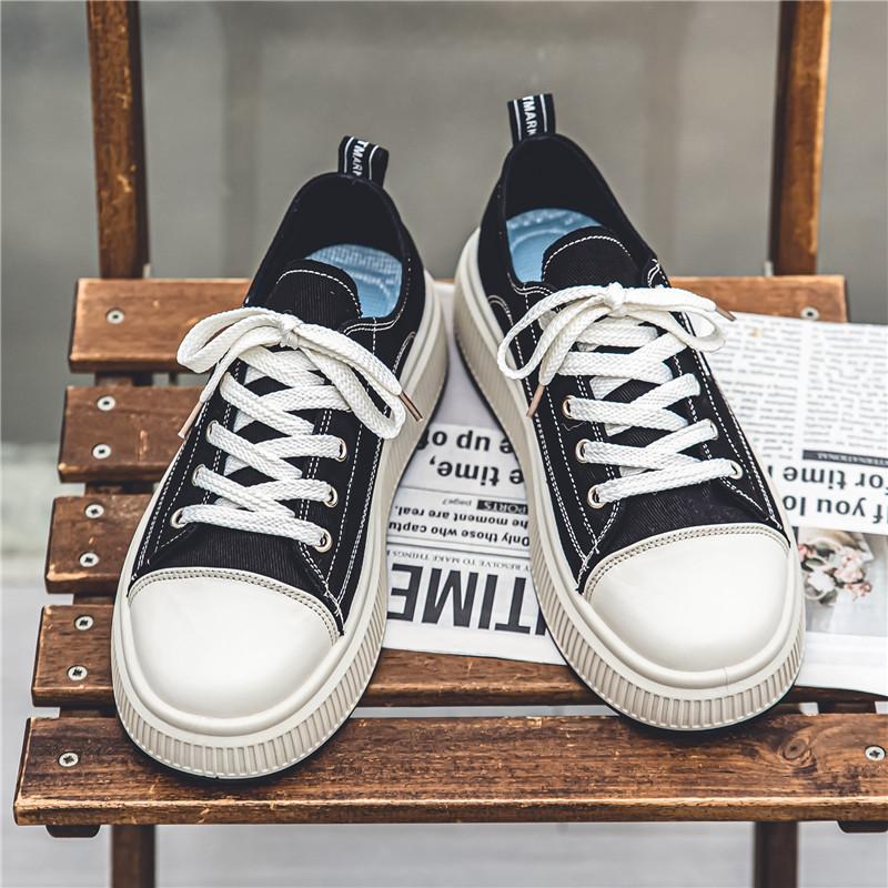 2024 Spring New Men's Low-top Canvas Shoes Student Platform Casual Sports Board Shoes Live Broadcast Versatile Men's Shoes