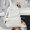 New Japanese Simple Polka Dot Ins Schoolbag Women's Simple Large-capacity Backpack Female Primary and Secondary School Students School Bag
