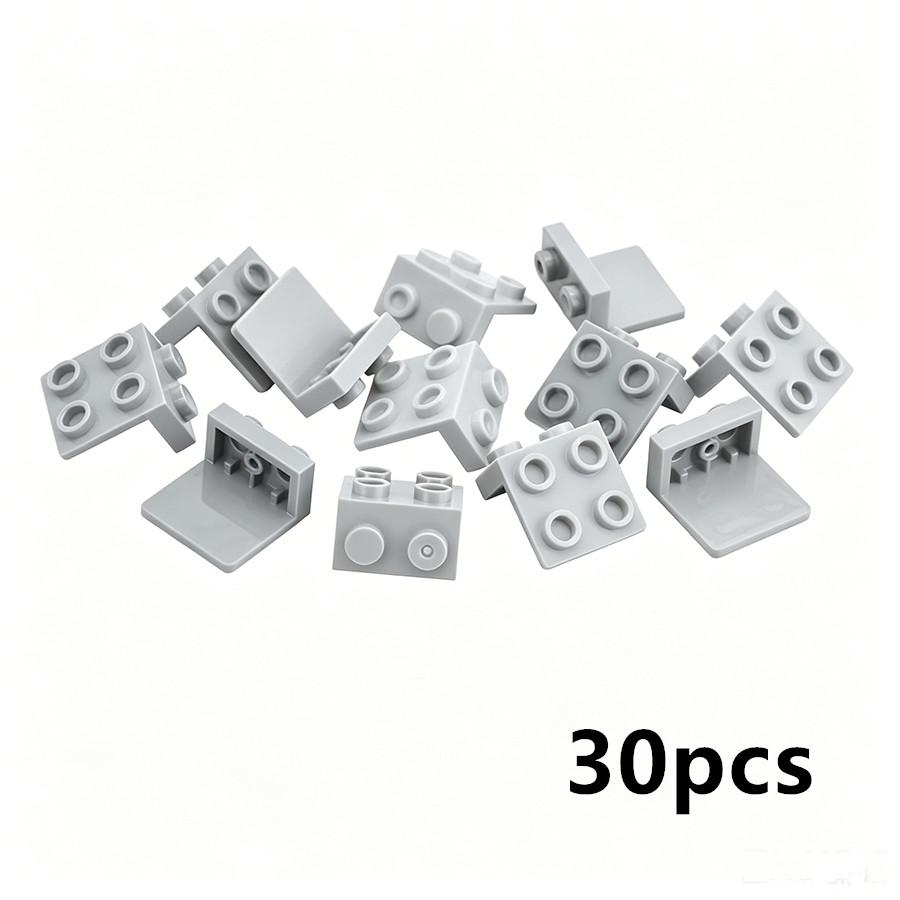 30pcs DIY Buiiding Block 1x2-2x2 Studs Bracket Bricks Accessories Compatible 21712 44728 Educational Creative Toys For Children