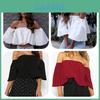 Stylish Summer Off Shoulder Ruffle Hem Loose Fit Top Women Urban Fashion Tee