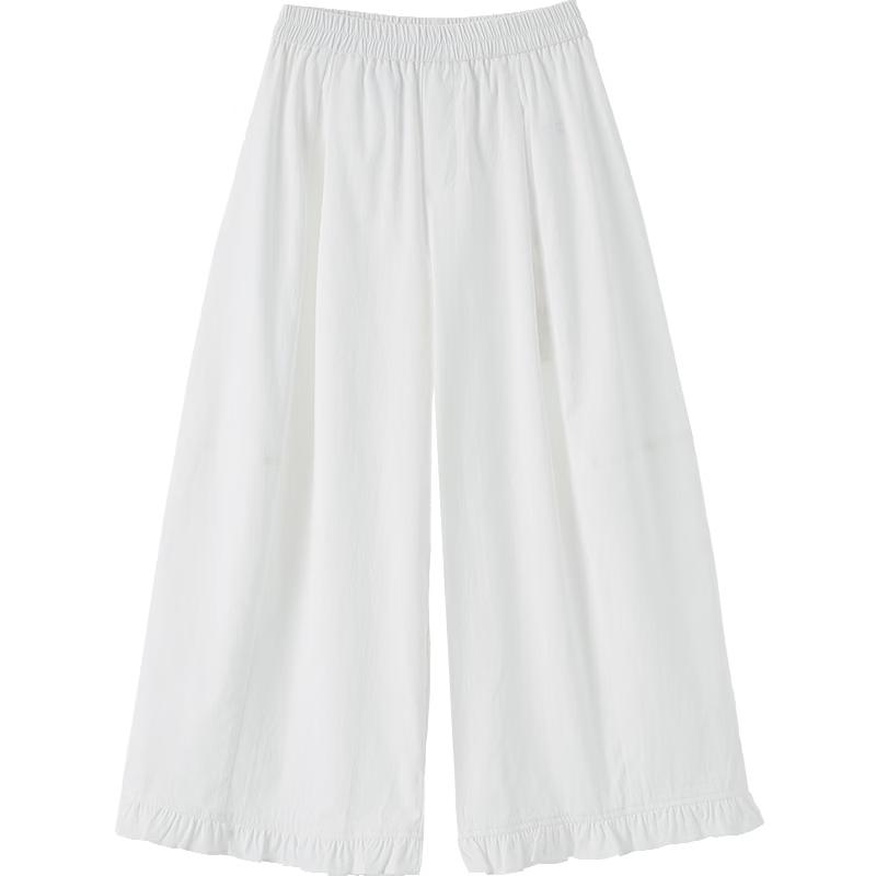Betu Women s 2026 Summer Petal-Hem Cropped Wide-Leg Pants S