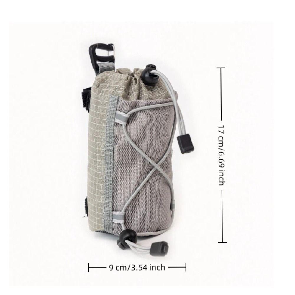 Portable Backpack Strap Pouch Drawstring Shoulder Strap Hanging Bag Water Bottle Holder  Hiking