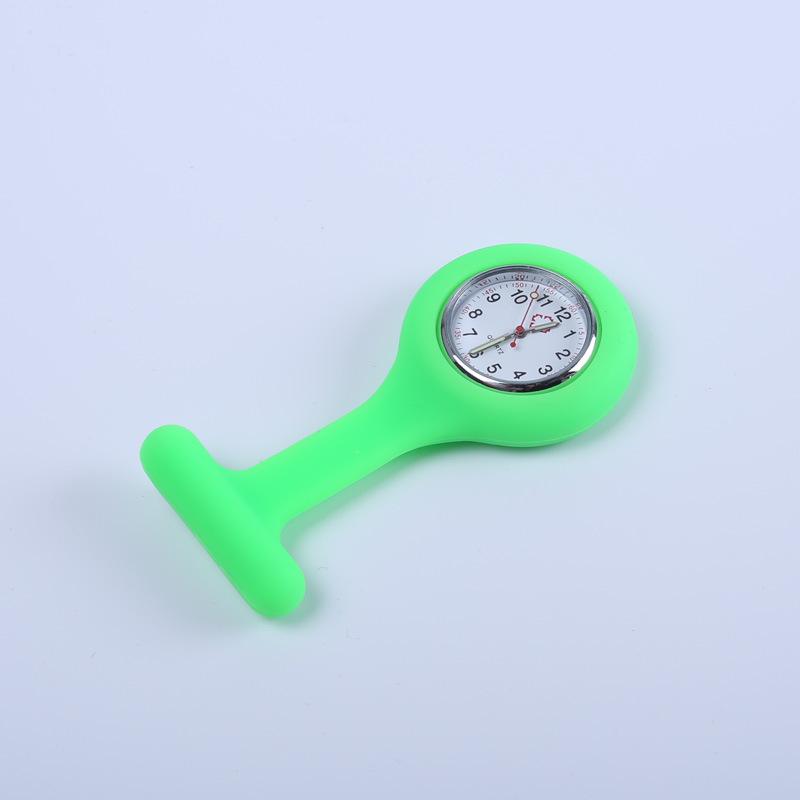 Korean Style Silicone Nurse Clip-on Pocket Watch: Cute, Simple, Waterproof Brooch for Female Students and Doctors.