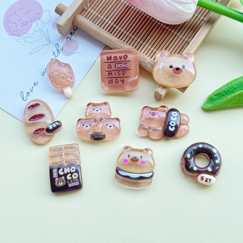Cartoon Glitter Bear Resin DIY Jewelry Phone Case Cream Glue Hair Accessories Handmade Kit