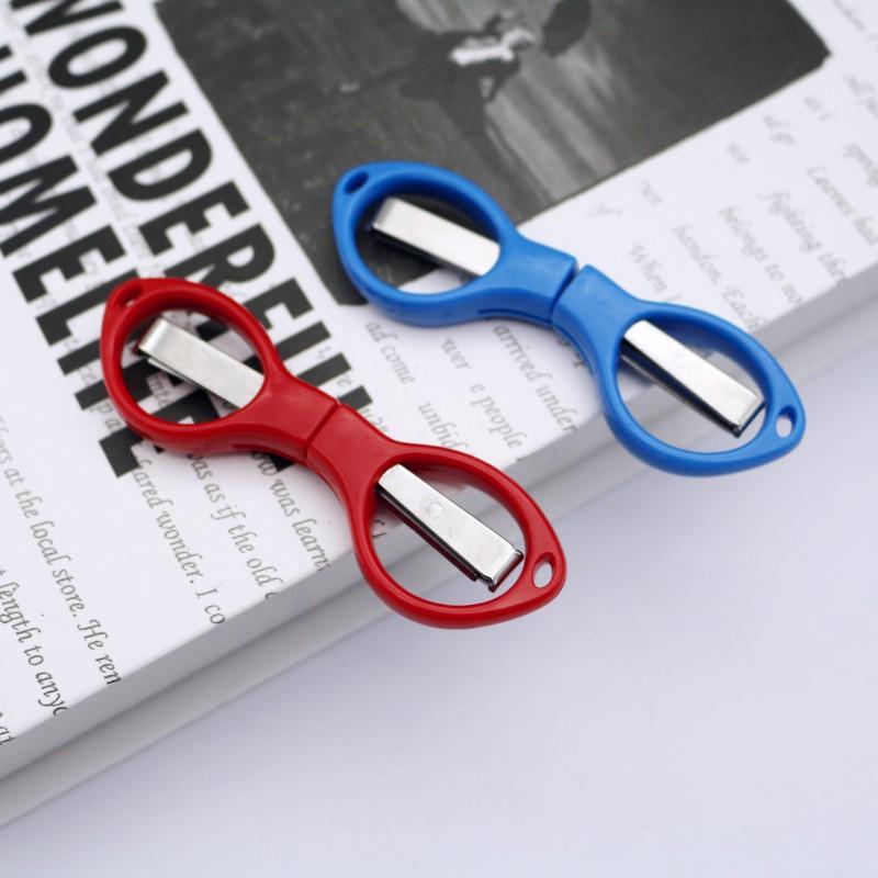 Multi Functional 8 Shaped Retractable Folding Scissors Stainless Steel Scissors Portable Outdoor Travel Scissors
