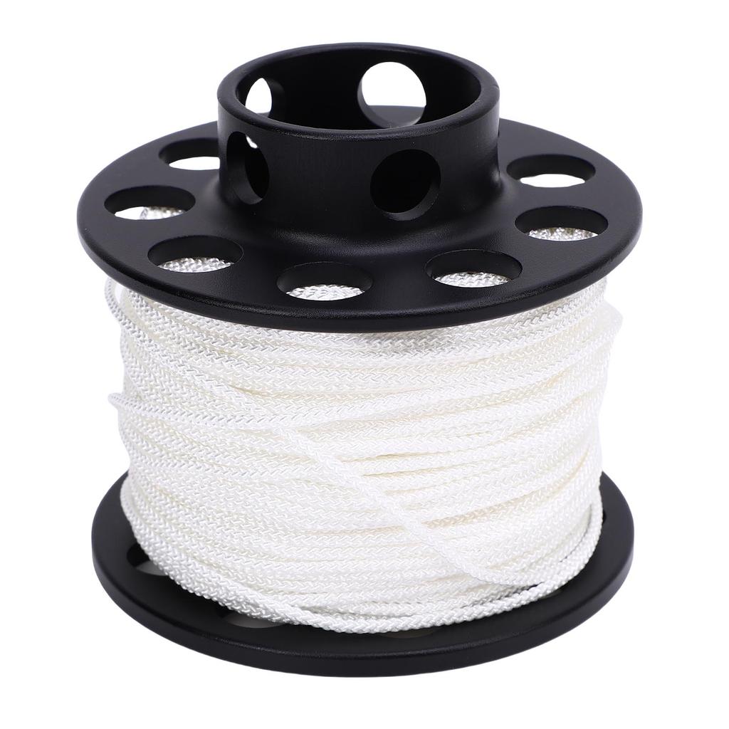 Scuba Diving Finger Spool Reel with 131.2ft White Line 90mm Double End Clamp Compact Dive Reel for Cave Wreck Technical