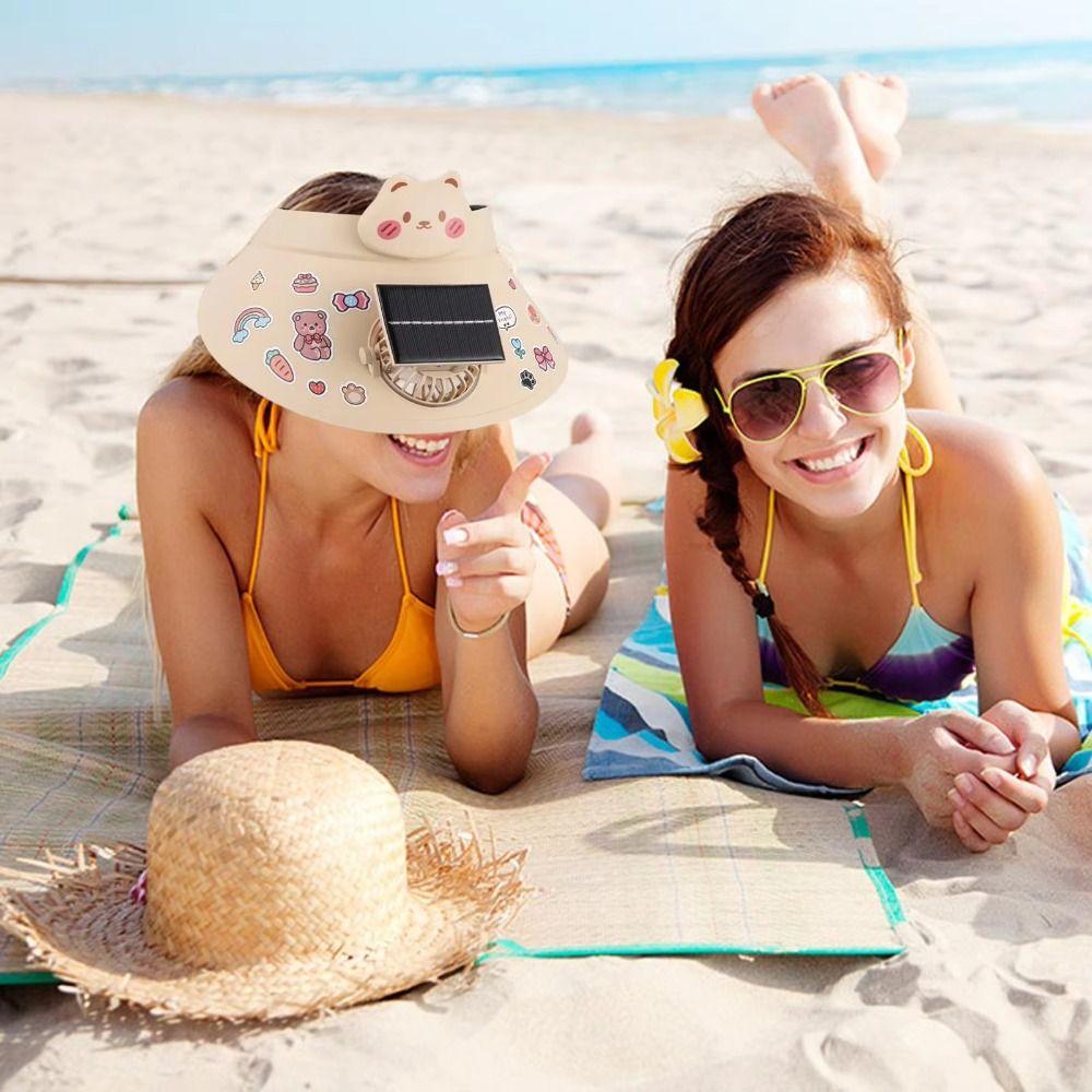 Cappello Ventilato Solare con Protezione Solare Visiera Portatile Cappello da Pesca Clima Caldo