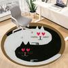 1pc Cats YinYang Office Round Area Rug, Indoor Mat Suitable ForOffice, Under Office Chairs Bedroom Living Room Home Decor, Room Deco 106
