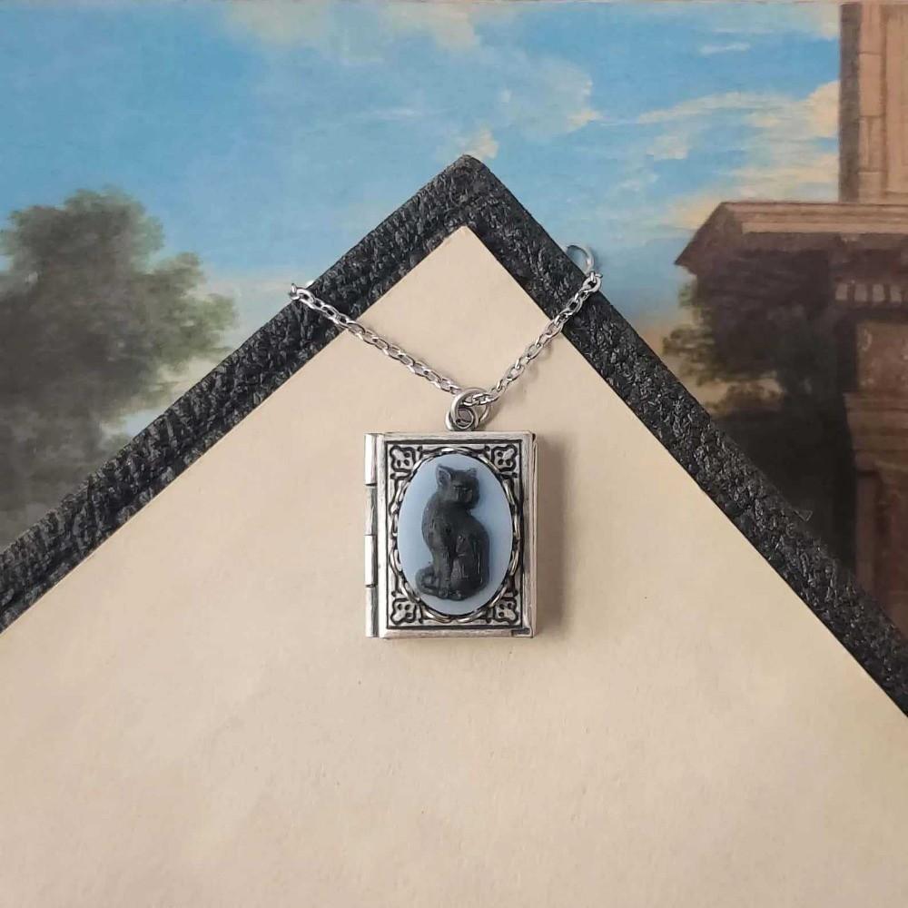 

White Cat Design Vintage Creative Necklace Square Grimoire Necklace Party Jewelry Style 3