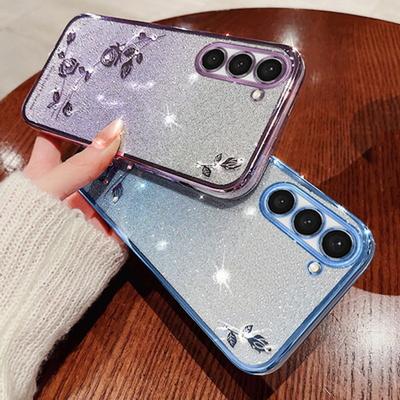 Luxury Diamond Glitter Transparent Case For Samsung A13 A54 A33 Galaxy S24 S23 S22 Ultra S21 FE Note 20 Shockproof Protective Cover Accessories
