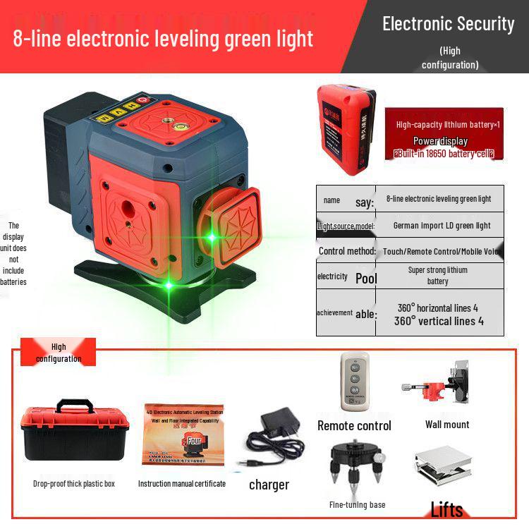 Anping Super Bright Infrared Green Laser Level: High Precision, Automatic Leveling with 8/12/16 Lines